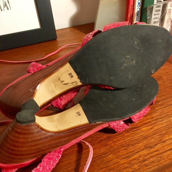 GLORIA VANDERBILT Pink Ankle Strap Sandals 80s 9M - Picture 10 of 11